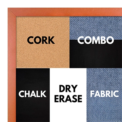 BB1540-12 Thin Metal Deep Orange Custom Cork Chalk or Dry Erase Board Small To Large