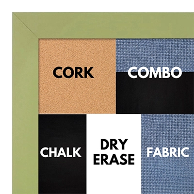 BB1564-15 Soft Olive Small Custom Cork Chalk or Dry Erase Board