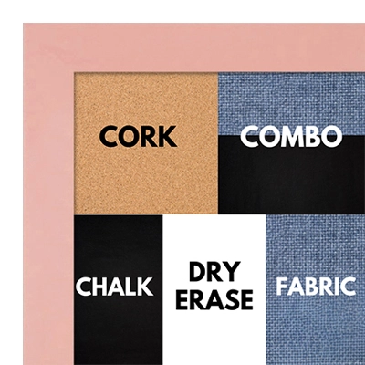 BB1564-9 Soft Pink Small Custom Cork Chalk or Dry Erase Board