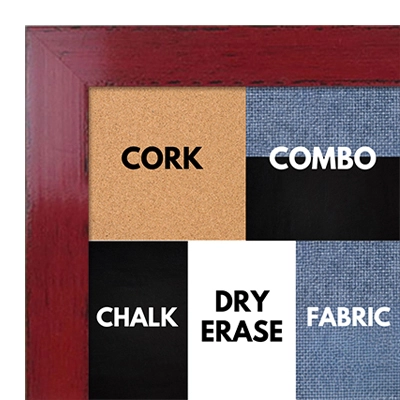 BB1566-2 Glossy Distressed Red - Medium Custom Cork Chalk or Dry Erase Board
