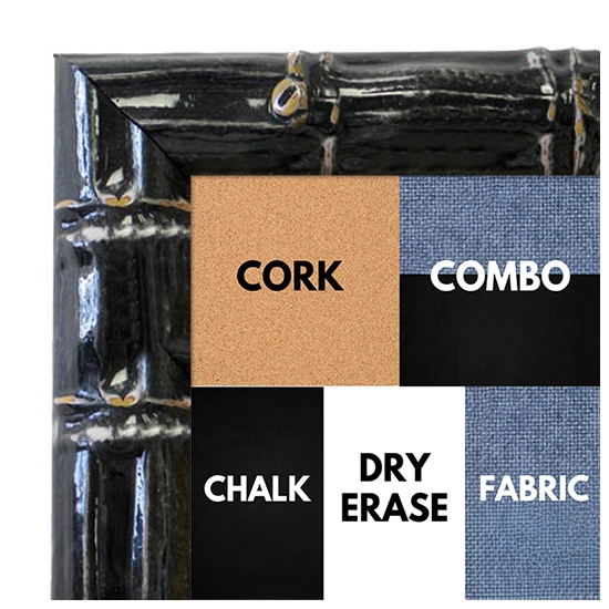 BB1611-1  Black Enamel Bamboo Wallboard Corkboard Whiteboard Chalkboard