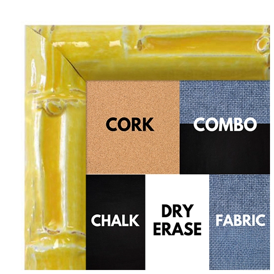 BB1611-4  Yellow Enamel Bamboo Wallboard Corkboard Whiteboard Chalkboard