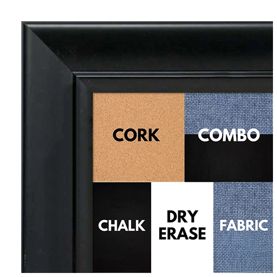 BB1690-1 | Black | Custom Cork Bulletin Board | Custom White Dry Erase Board | Custom Chalk Board