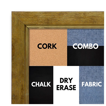 BB1720-4 | Distressed Gold | Custom Cork Bulletin Board | Custom White Dry Erase Board | Custom Chalk Board