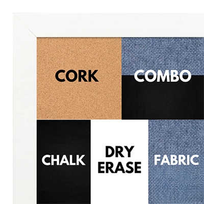 BB1543-8 White - 3/4 Inch Wide X 3/4 Inch High - Small Custom Cork Chalk  Dry Erase