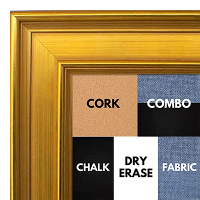 BB1965-3 Large Distressed Gold 2 1/16" Wide Custom Wall Board-Cork Chalk Dry Erase