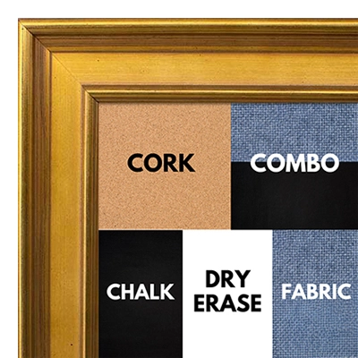BB1965-4 Distressed Gold 1 9/16" Wide Custom Wall Board-Cork Chalk Dry Erase