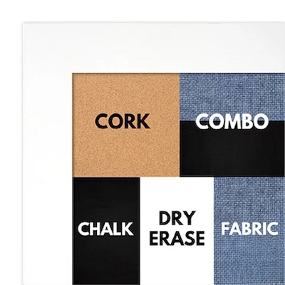 BB37-1 Matte White Small Custom Cork Chalk or Dry Erase Board