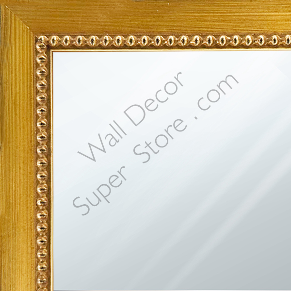 MR1206-4 Gold Square w/ Bead - Custom Small Mirror - 0.75 Inch Wide