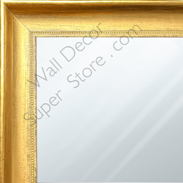 MR1208-2 Gold Scoop with Debossed Pattern - Custom Small Mirror - 1.125 Inch Wide