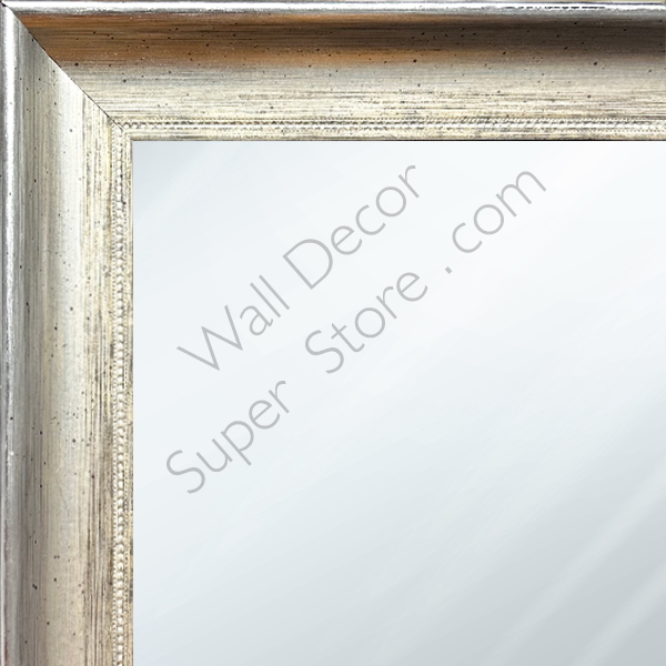 MR1208-4 Silver Scoop with Debossed Pattern - Custom Small Mirror - 1.125 Inch Wide