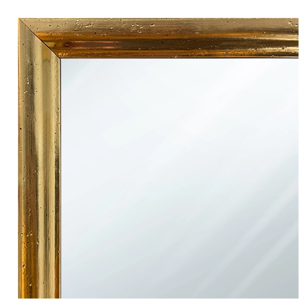 MR1209-1 Bright Gold Distressed Scoop - Custom Small Mirror - 0.75 Inch Wide