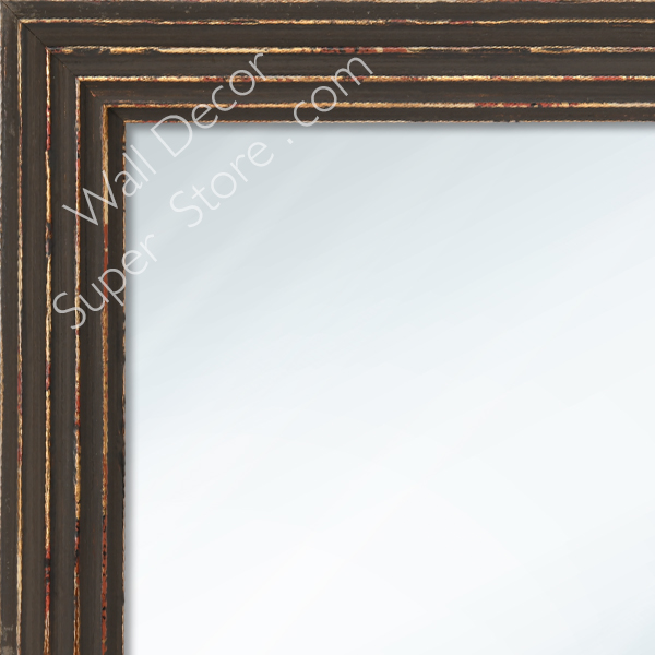 MR1220-1 Artifact Greek Column Antique Black - Custom Small Mirror - 1.125 Inch Wide