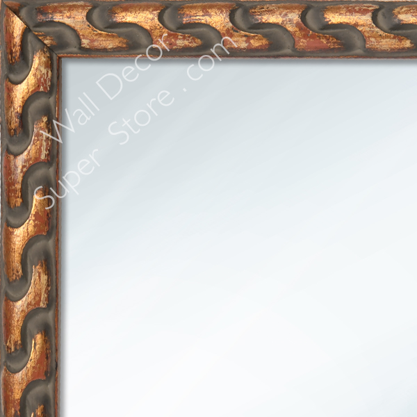 MR1221-1 Artifact Carved Rope Antique Grey - Custom Small Mirror - 0.875 Ich Wide