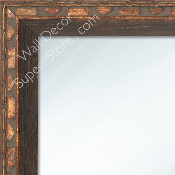 MR1222-2 Artifact Deco Bevel Antique Grey - Custom Small Mirror - 1.25 Inch Wide