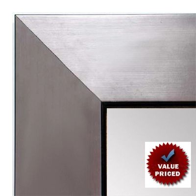 MR1431-4 Brushed Pewter With Black - Value Price - Extra Large Custom Wall Mirror Custom Floor Mirror