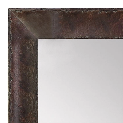 MR1530-2 Distressed Burlwood Walnut Coffee Brown Medium Custom Wall Mirror Custom Floor Mirror