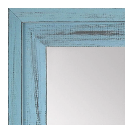 MR1534-11 Distressed Soft Blue - Large Custom Wall Mirror -  Custom Bathroom Mirror