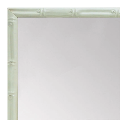 MR1552-1 Glossy White - Tropical Bamboo - Very Small Custom Wall Mirror