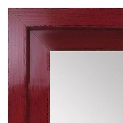 MR1568-2 Glossy Distressed Red - Large Custom Wall Mirror - Custom Bathroom Mirror