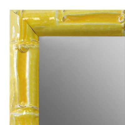 MR1611-4   Yellow Enamel Bamboo Custom Mirror