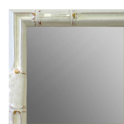 MR1612-2   White Enamel Bamboo Custom Mirror
