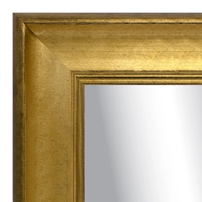 MR1902-1 Antique Gold Scoop with Rounded Outer Edge  Custom Mirror