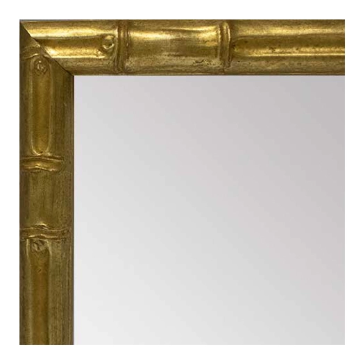 MR1947-1 Distressed Gold Tropical Bamboo Custom Framed Mirror