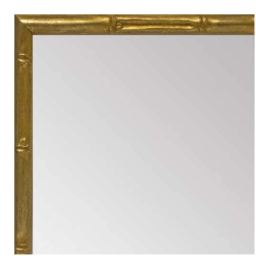 MR1948-1 Very Small Distressed Gold Tropical Bamboo Custom Framed Mirror