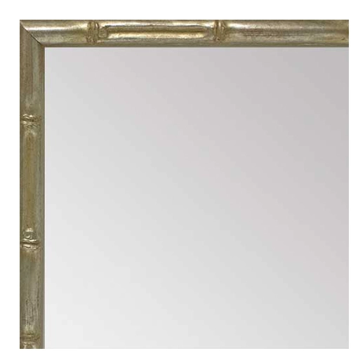 MR1948-2 Very Small Distressed Silver Tropical Bamboo Custom Framed Mirror