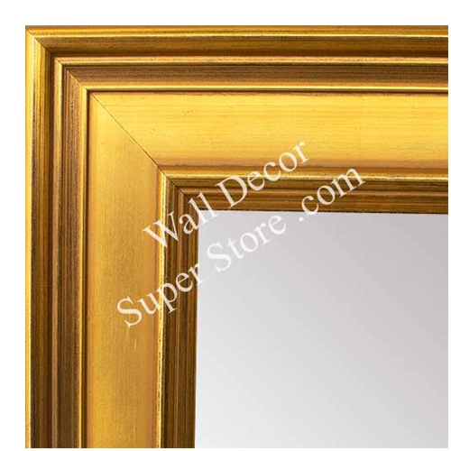 MR1965-2 Large Distressed Gold 2 1/2" Wide Custom Framed Mirror