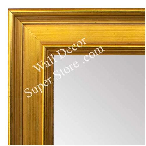 MR1965-3 Large Distressed Gold 2 1/16" Wide Custom Framed Mirror
